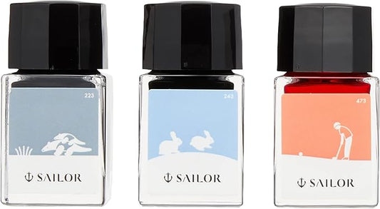 Sailor Fountain Pen, Bottle Ink, Harappa, Tenbyslee, 3 Color Set, 0.4 inches (10 mm) x 3 Colors, 13-2400-002