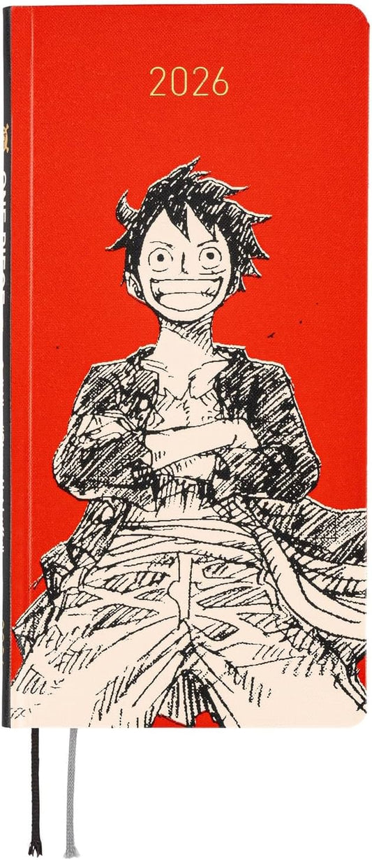 Hobonichi Notebook, 2026 Weeks, One Piece Magazine, Luffy Straw Straw, Red, Starts From January, Weekly Notebook, Weekly Left, Slim, Vertical
