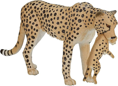 Mojo Cheetah Female with Cub Toy Figure