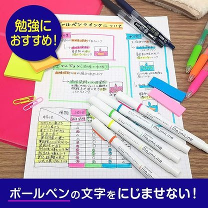 Zebra Highligher Just Fit Mojiniline, blurring proof for ballpoint pen wrinting (5 color set) WKS22-5C