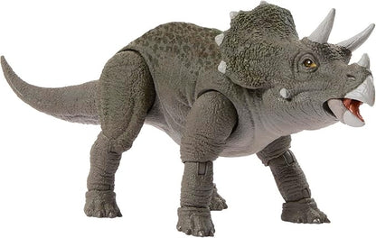 Mattel Jurassic World JDJ07 Jurassic World Hammond Collection Triceratops Figure, Dinosaur Toy, Total Length: Approx. 6.5 inches (16.5 cm), Age 8 and Up, Gray