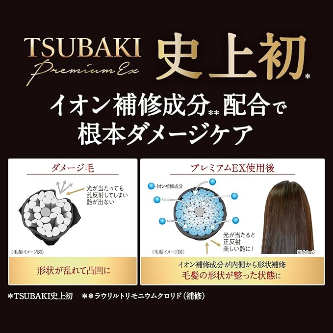 TSUBAKI Premium EX Intensive Repair Shampoo & Conditioner Refill Set, 11.2 fl oz (330 ml) Goodys Original Daily Necessities Sample Included