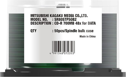 Verbatim 1 Times For CD-R sr80stp50b2 Thermal Printing (One Side 1 Layer/48 X Speed/50 Pieces)