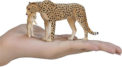 Mojo Cheetah Female with Cub Toy Figure
