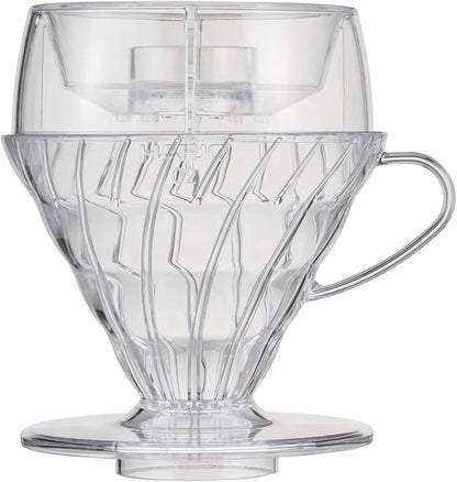 HARIO PDA-1524-T V60 Drip Assist Set, Pete Ricata Model, For 1 to 4 Cups, Coffee Support Equipment, Transparent, Made in Japan