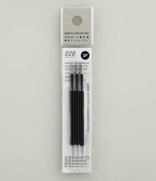 Nitoms STALOGY S5211-2P Ballpoint Pen Refill, Gel Ink, 0.5mm, Black