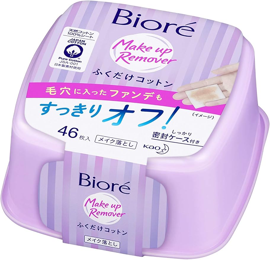 Bioré Makeup Remover Cotton Wipe-Off, 46 Sheets