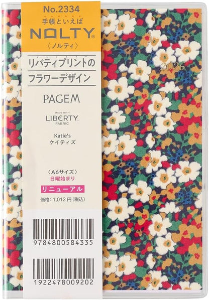 Noritsu Pagem Notebook, 2026, A6, Monthly Liberty Print, Katies 2334 (Begins November 2025)