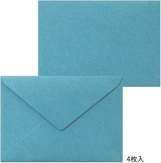 Midori 86463006 Letter Set, Letterpress, Frame Pattern, Blue,