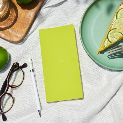 Hobonichi Techo 2027 Weeks MEGA Sneaker/Lime Green, January Start, Weekly Left-Hand Layout, Slim Vertical, 215 Grid Pages.