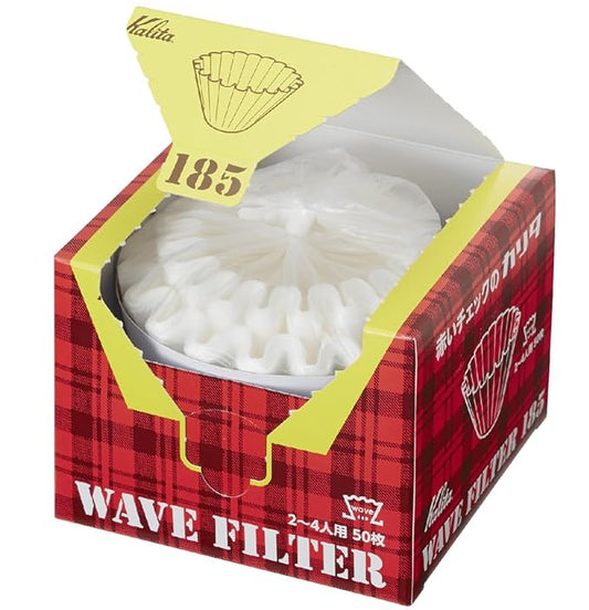 Kalita Wave Filters KWF-185 Pack of 50 Sheet White Convenient Box Type for Taking Out and Storing 22210 (185) (2 to 4 People)