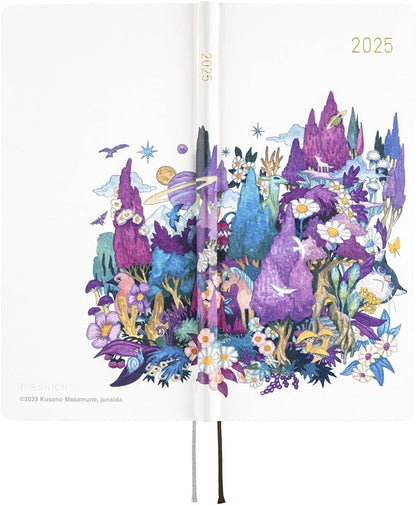 Hobonichi 2025 Weeks, English Version, Masamune Kusano x Junaida, Purple Night, Beginning in January, Weekly Notebook, Weekly Left, Slim Vertical