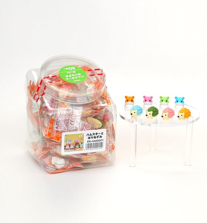 Iwako Hamster and Hedgehog Erasers, Pack of 60, SCERHAM001