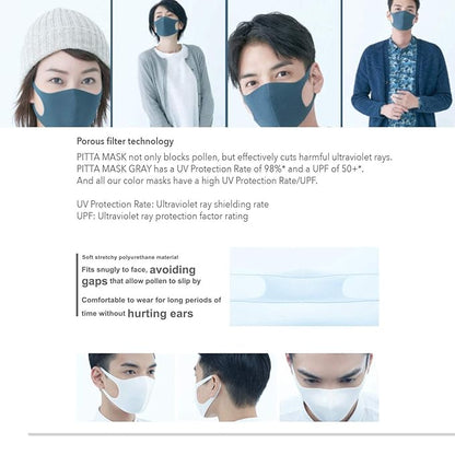 Pitta Mask GRAY 3 sheets (set of 2)