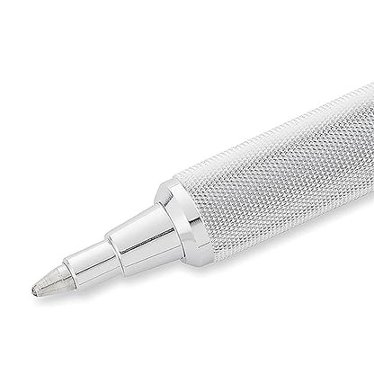 Rotring Rapid Pro Ballpoint Pen for Drawing, Sketching & Writing, Medium Point, Blue Ink Refill, Silver Metal Body