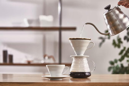 HARIO V60 Ceramic Coffee Dripper (Size 01, White)