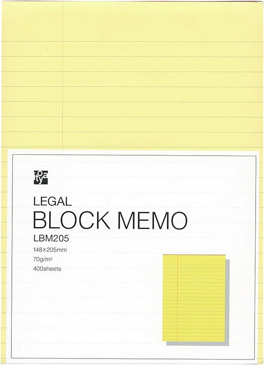 Itoya Legal Block Memo, 5.8 x 8.1 inches (148 x 205 mm), Horizontal Ruled