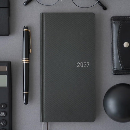 Hobonichi Notebook, 2027 Weeks, English Edition, Paper Series/Black Argyle Starts from January, Weekly Notebook