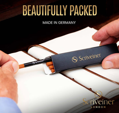 Scriveiner Blue Fine Rollerball Refills - Set of 4 Rollerball Refills for Scriveiner Pens - Safe Ceramic No-Dry Roller Pen Refills F - Schmidt888 Size - Made in Germany