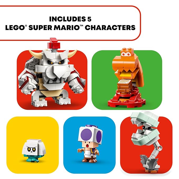 LEGO Super Mario Dry Bowser Castle Battle Expansion Set, Collectible Bowser Toy Playset to Combine with a Starter Course, Super Mario Day Toy, Video Game Toy for Kids Ages 8-10, 71423