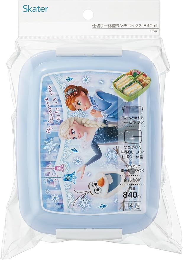 Skater P84 Kids' Lunch Box, Dome-shaped, Integrated Dividers, 28.1 fl oz (820 ml), Disney Girls, Made in Japan