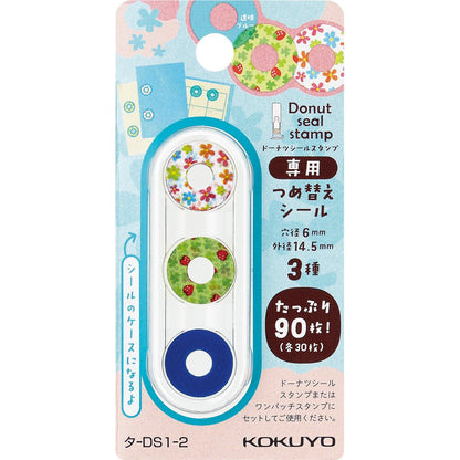 Kokuyo Donut Seal Stamp Refill Flower Pattern Data -DS1-2