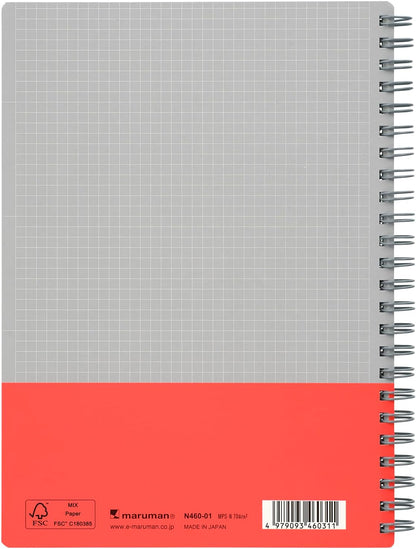 Maruman N460-01 Notebook, Ring Notebook, Utoka A5, 0.2 inch (4 mm) Graph Rule, Red