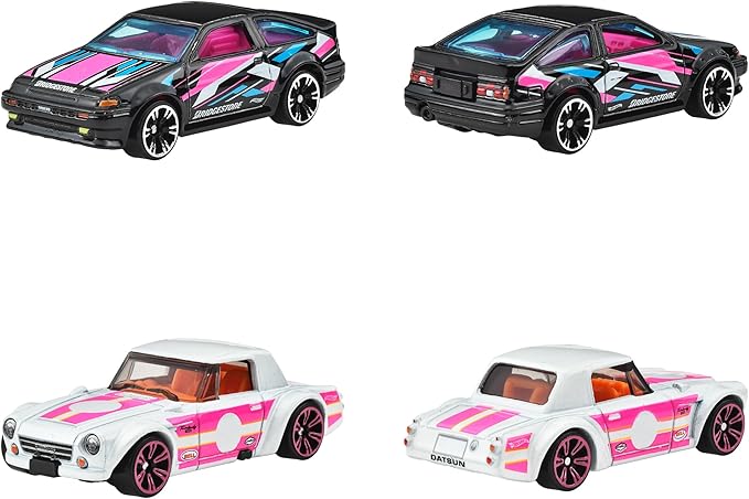 Hot Wheels 986E-HLH72 Neon Speeders Assortment Vehicle Toy, Mini Car, Pack of 10, Sold in Box, 3 Years Old and Up Multi