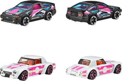 Hot Wheels 986E-HLH72 Neon Speeders Assortment Vehicle Toy, Mini Car, Pack of 10, Sold in Box, 3 Years Old and Up Multi