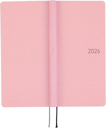 HOBONICHI Notebook, 2026 Weeks, Colors: Strawberry Milk, From January, Weekly Notebook, Weekly Left, Slim and Long