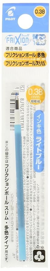 Pilot Frixion Ball Pen 038 Refill for Slim and Ball3, Light Green (LFBTRF12UFLG)