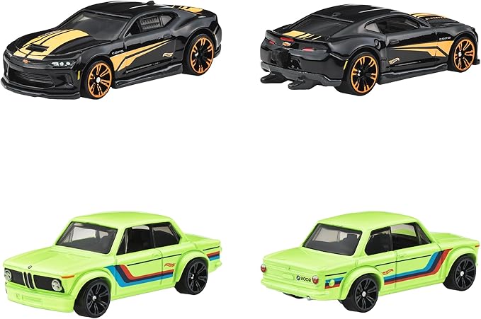 Hot Wheels 986E-HLH72 Neon Speeders Assortment Vehicle Toy, Mini Car, Pack of 10, Sold in Box, 3 Years Old and Up Multi