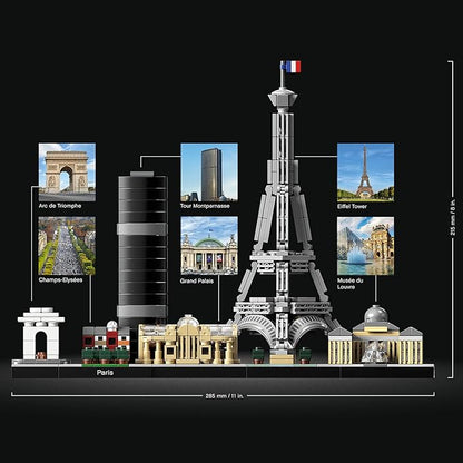 LEGO Architecture Paris Building Blocks for Kids (649 Pcs) 21044, Multicolor
