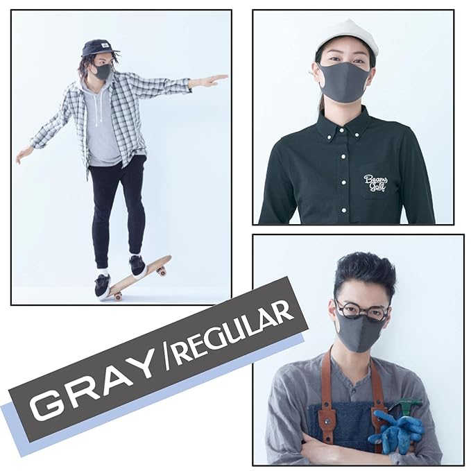 Pitta Mask 2 Pack Set (3+3 Masks) - Regular GRAY 1pack and Small PASTEL 1pack