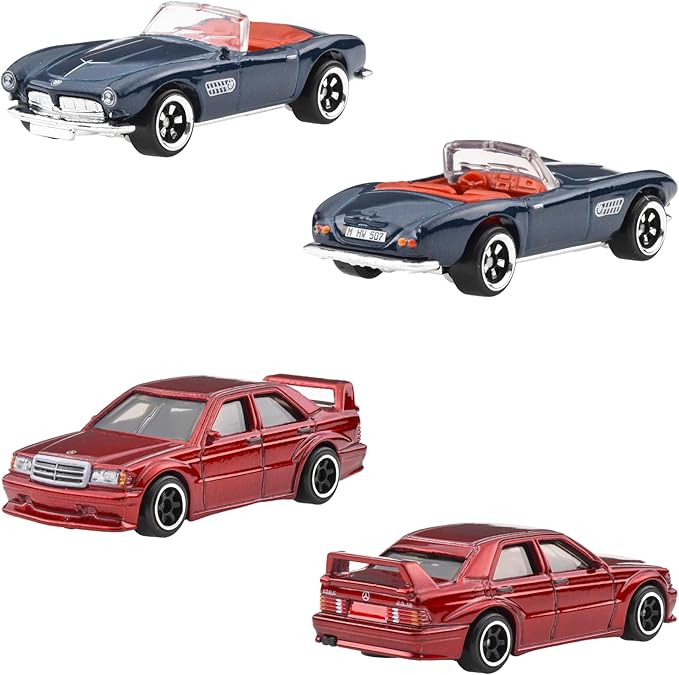 Hot Wheels JBY79 Euro Style Multipack Vehicle Toy Mini Car, 6 Pack 3 Years Old and Up Multi