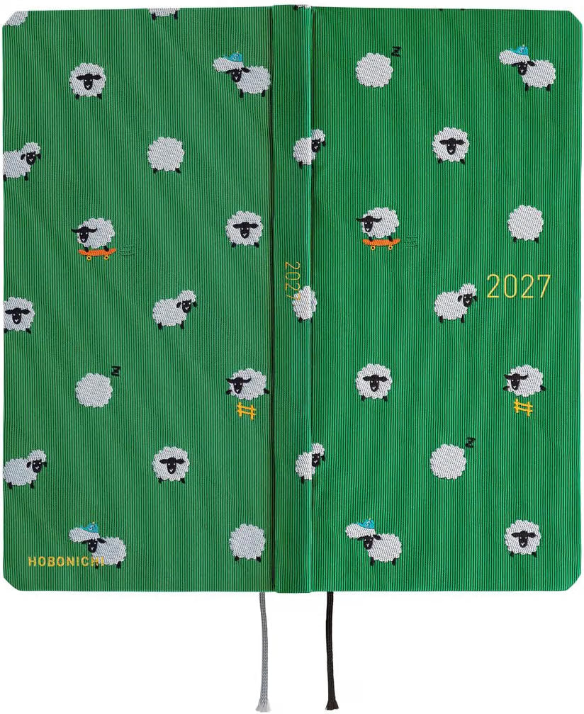Hobonichi Techo 2027 Weeks Tie & Chief/Sheep Sheep Sheep January Start Weekly Planner Weekly Left-Hand Slim Vertical