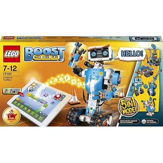LEGO 17101 Boost Creative Toolbox Robotics Kit, 5 in 1 App Controlled Building Model with Programmable Interactive Robot Toy and Bluetooth Hub, Coding Kits for Kids