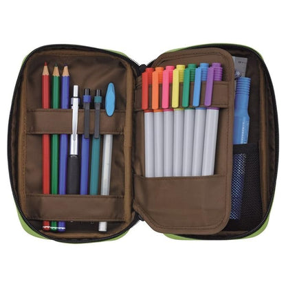 Lihit Lab Pen Case (A7551-9, Brown, 4.7 x 7.9"