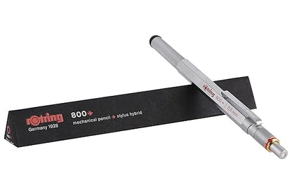 Rotring 800+ Mechanical Pencil and Touchscreen Stylus, 0.5 mm, Silver