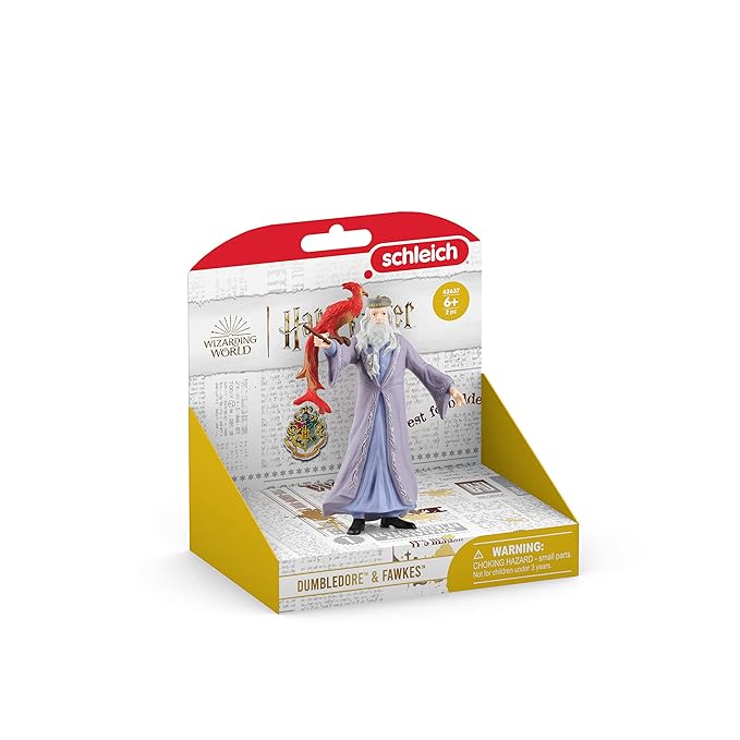 Schleich Wizarding World of Harry Potter 2-Piece Set with Albus Dumbledore & Fawkes Figurines for Kids Ages 6+
