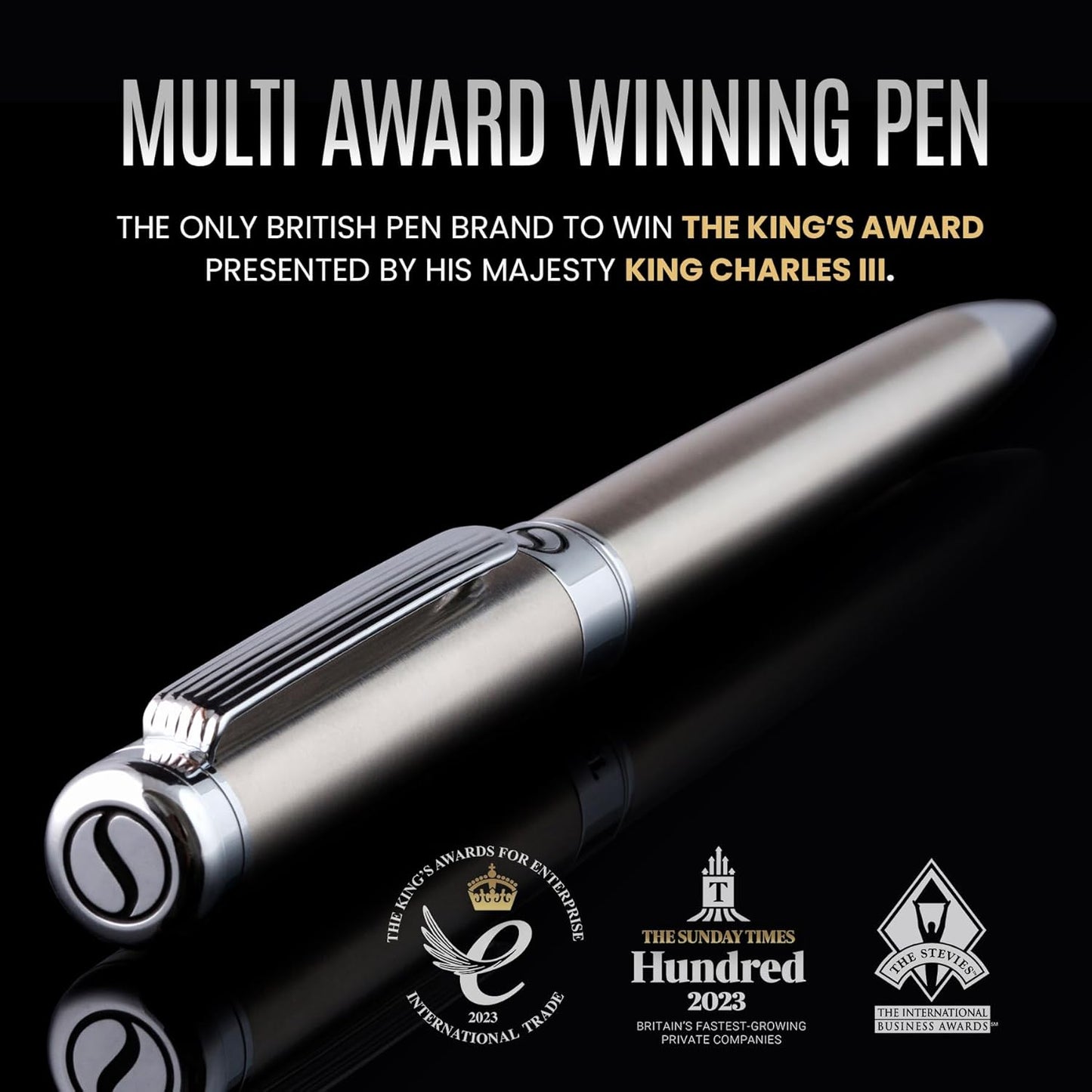 Scriveiner Stainless Steel Ballpoint Pen Executive, Best Ballpoint Pen Gift Set for Office, Nice Pen