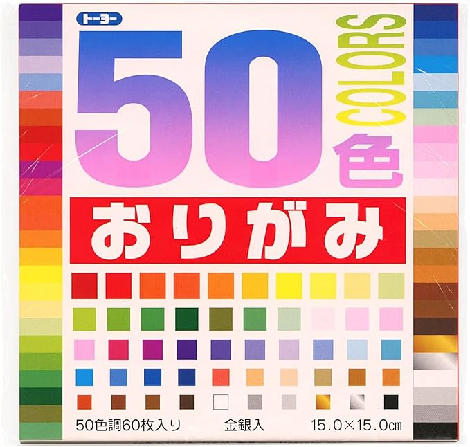 Toyo Origami 50 Colors Origami 15cm Square 60 Sheets 001008