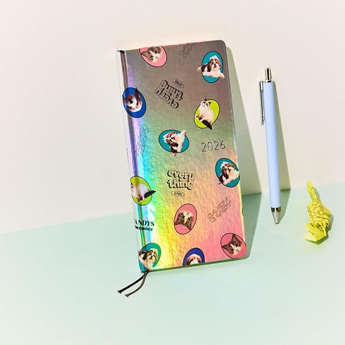 HOBONICHI 2026 Weeks, Candy Stripper, DOG & CAT RANDOM (aurora) Begins in January, Weekly Notebook, Weekly Left, Slim & Tall