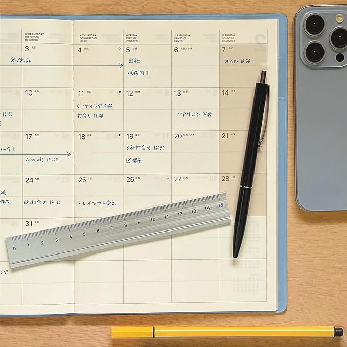 Laconic LAMD92-160BL 2026 Notebook, A5 Monthly Pocket, Blue (Starts on December 2025)