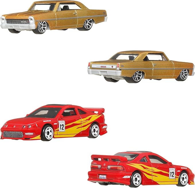 Hot Wheels Fast and Furious 10 Pack Assorted Ride On Toys Mini Cars 10 Pack Ages 3+ Multi JCT92-986A