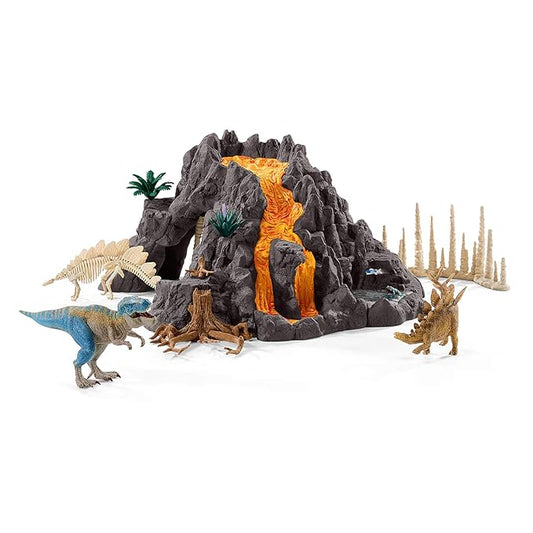 Schleich North America Giant Volcano with T-Rex Playset