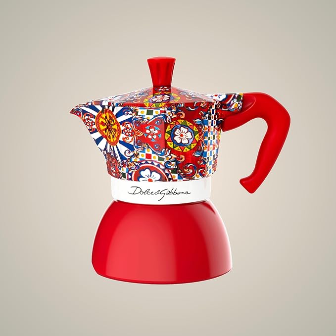 Bialetti Dolce & Gabbana MOKA INDUCTION 4 Cup, Induction Safe & Open Fire
