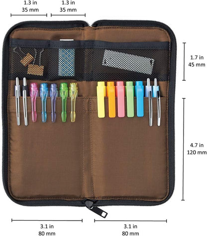 Lihit Lab A7652-6 Flat Pen Case, Yellow-Green