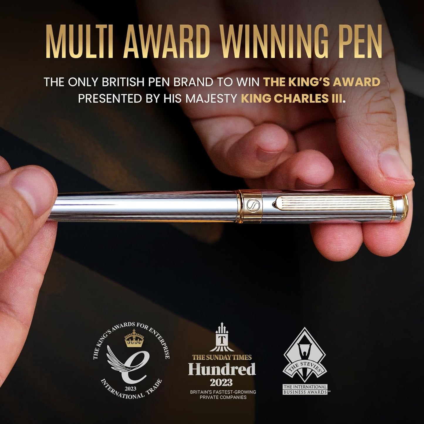 Scriveiner Silver Chrome Rollerball Pen Premium Rollerball Pen (Silver Chrome)