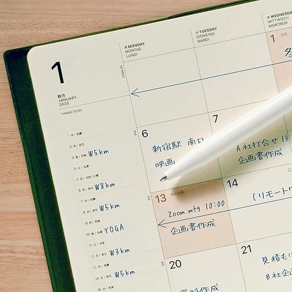 Laconic LED 29-330GD Monthly Notebook, A5 Monthly, Metallic Synthetic Leather, Gold, 2026 (Starts from December 2025)